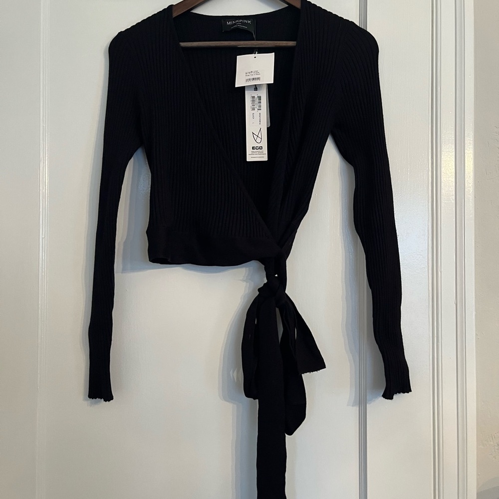 Black Wrap long sleeve top
